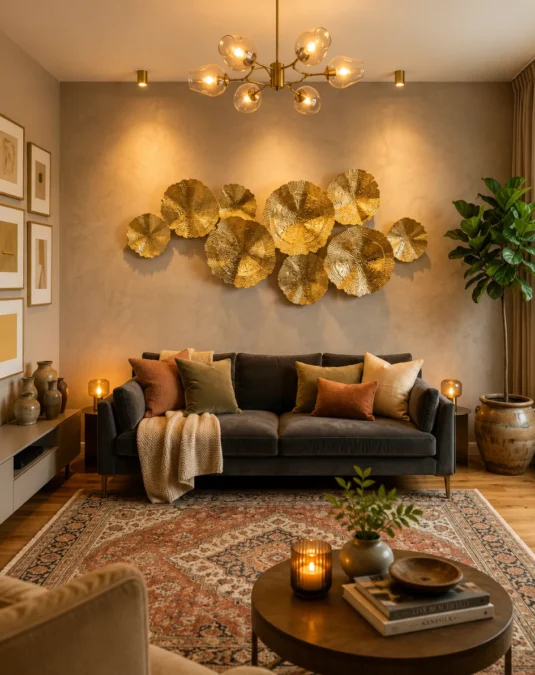 Aurelia Textured Disc Metal Wall Art