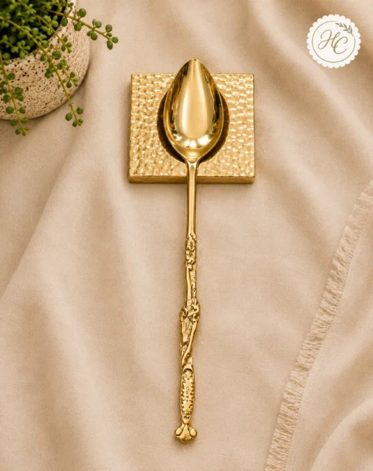 Ornate Serving Spoon & Spoon-rest