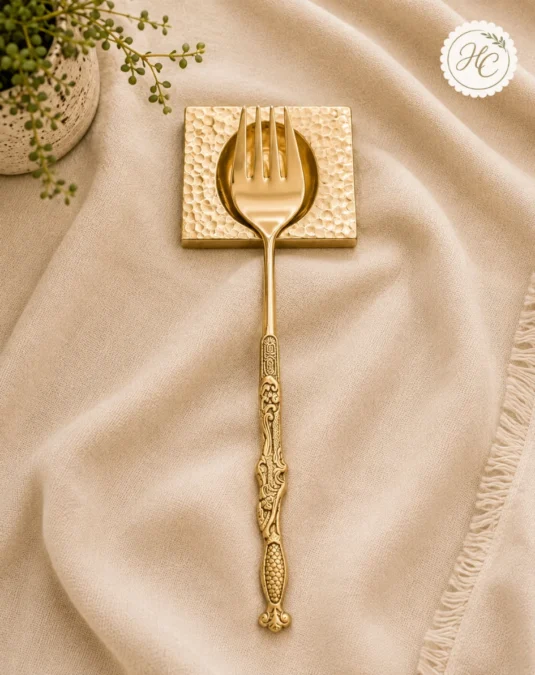 Ornate Serving Fork & Spoon-rest
