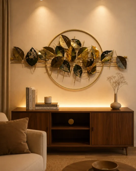 The Golden Horizon Leaf 3D Metal Wall Art