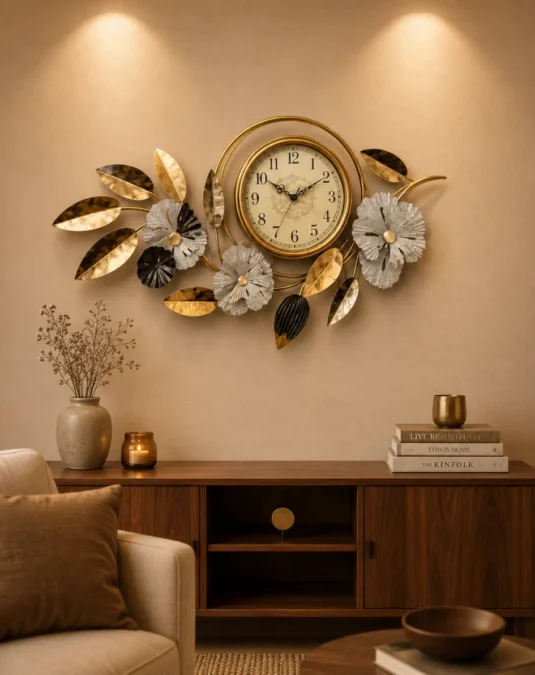 The Regal Ginkgo Leaf 3D Metal Wall Clock