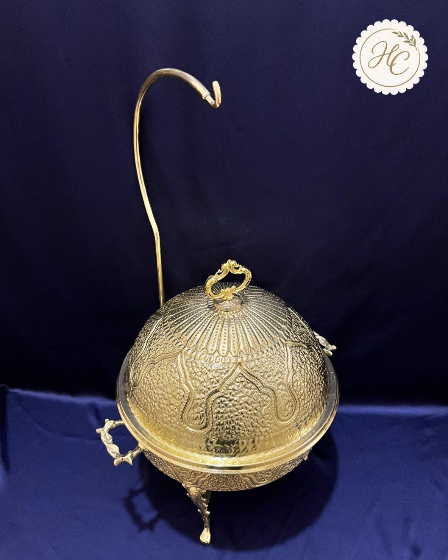 Mehrab Brass Round Chafing Dish