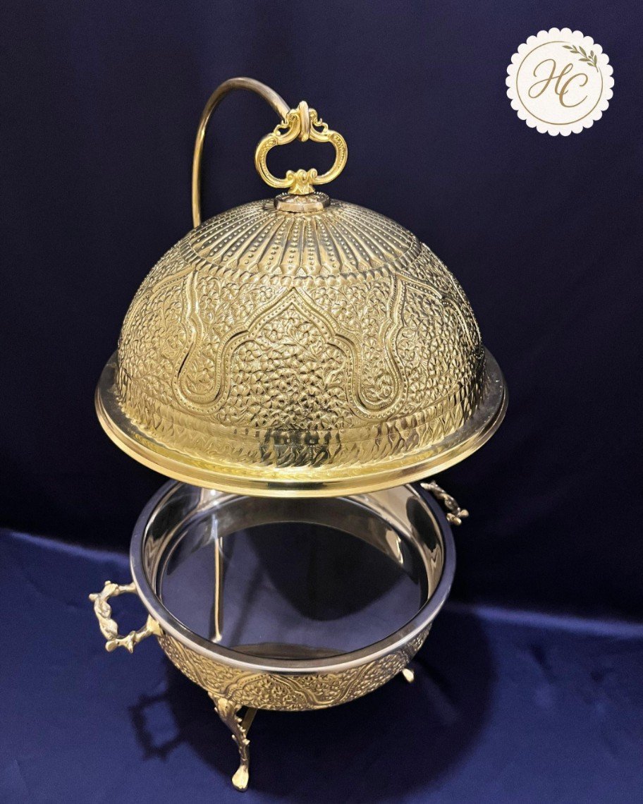 Mehrab Brass Round Chafing Dish
