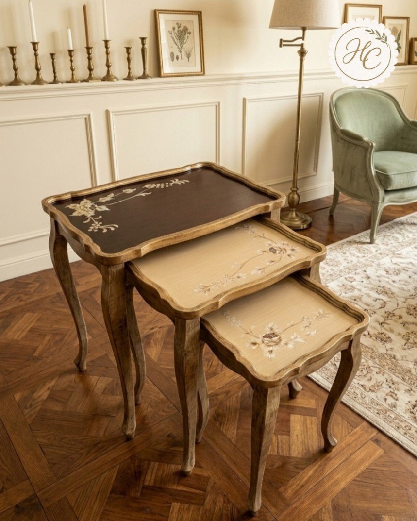 Hand Painted Nesting Table Set