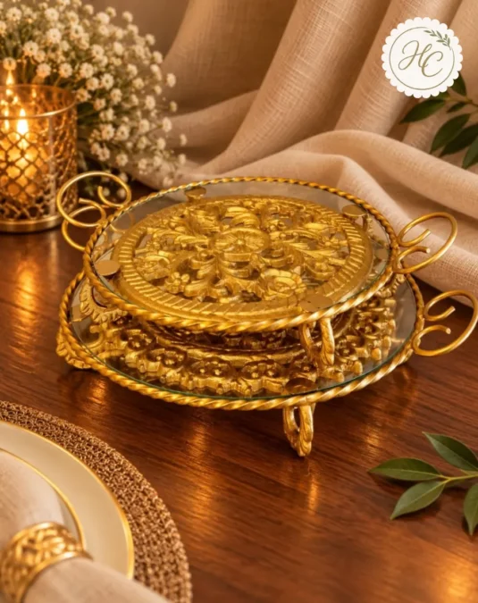 Regal Gold Round Serving Platter