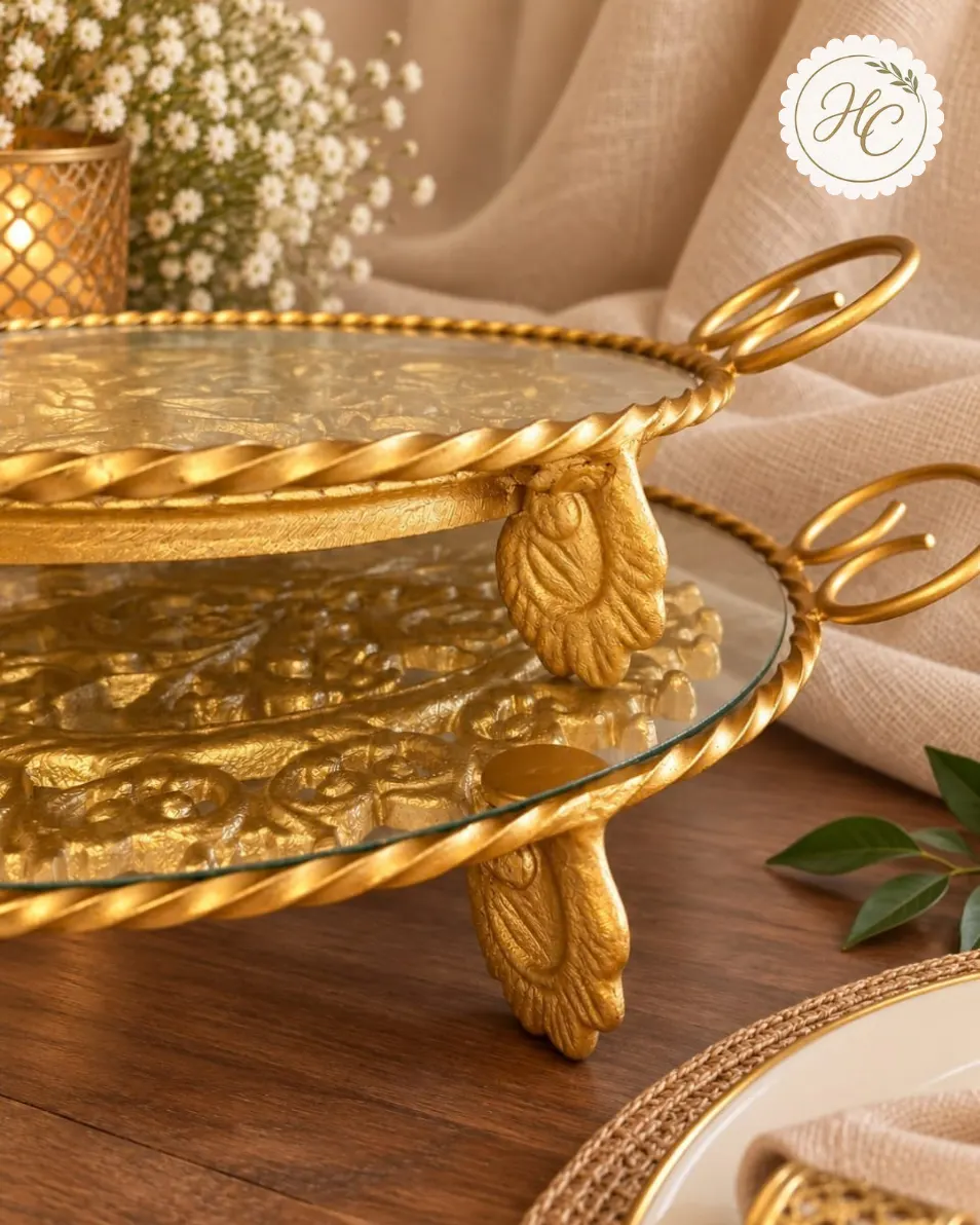 Regal Gold Round Serving Platter - Image 2