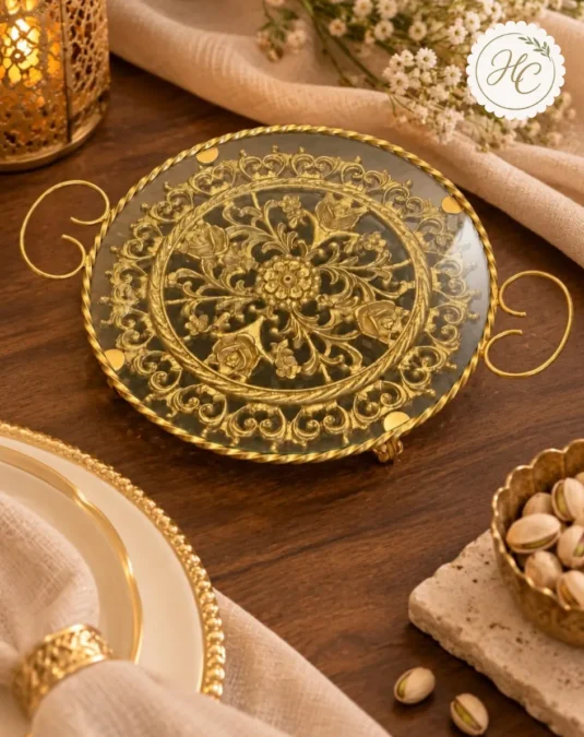 Regal Gold Round Serving Platter