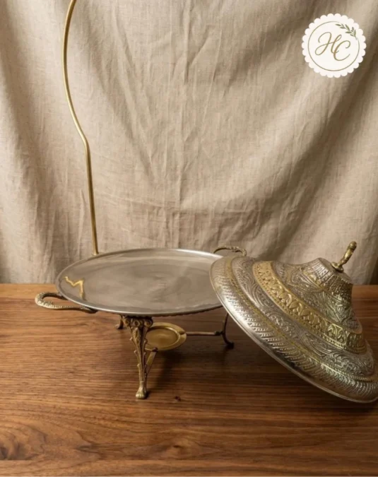 Handcrafted Two-Tone Brass Tawa