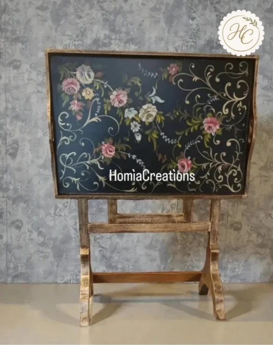 Floral Hand-Painted Tray Table