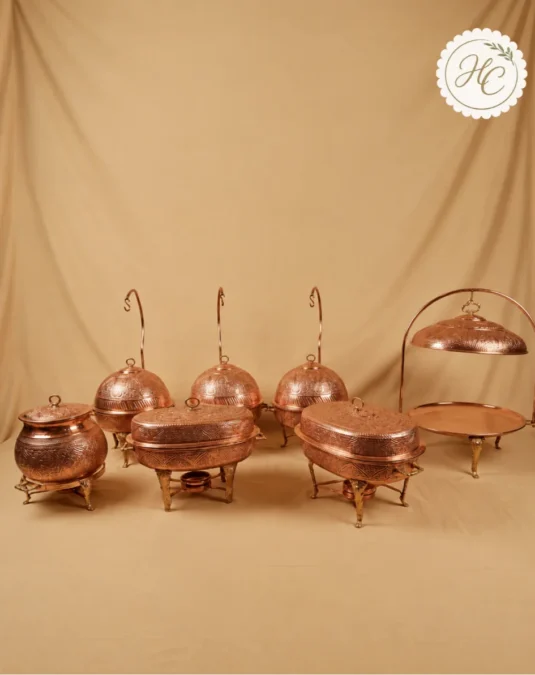 Handcrafted Copper Luxury Serving Set – 7 Pieces