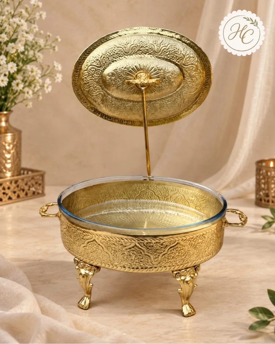 Ornate Brass Chafing Dish - Image 1