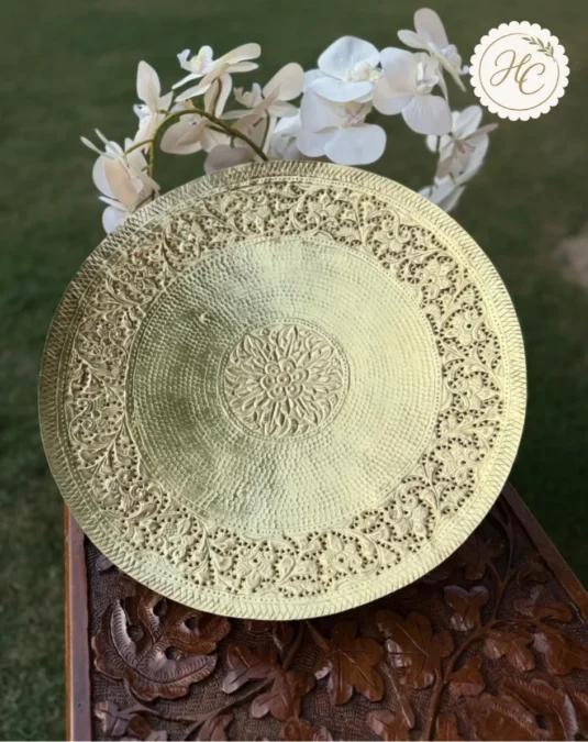 Brass Naqshi Cutwork Mandi Platter