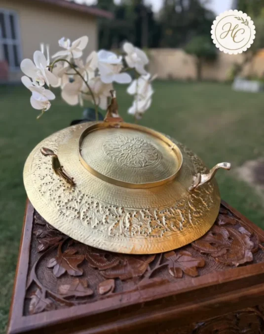 Brass Naqshi Cutwork Mandi Platter