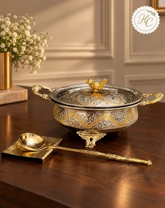 Brass Two-Tone Serving Handi